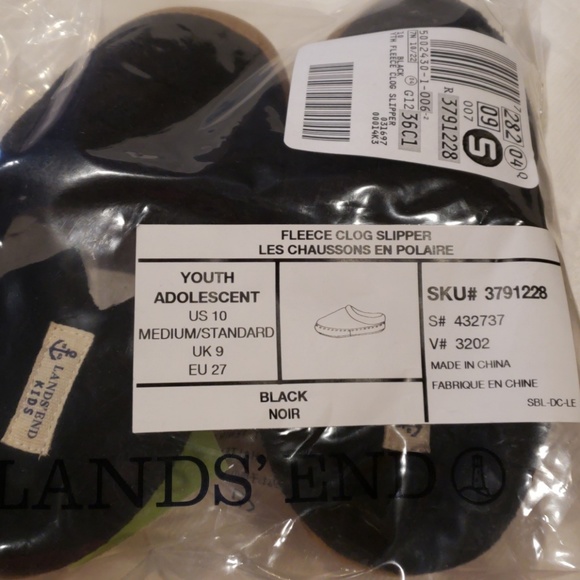 NWT Lands End Kids Fleece Clog Slippers - Picture 7 of 7